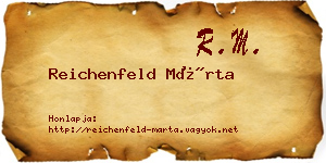 Reichenfeld Márta névjegykártya